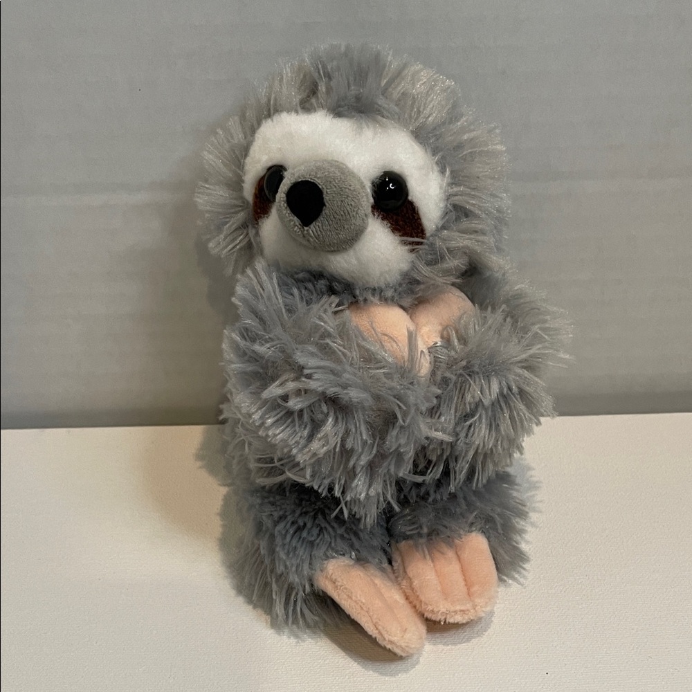 Wild Republic Gray Sloth Plush Hugger Slap Bracelet 8 Inch